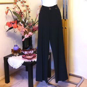 NWT Women's Navy Blue High Waisted Pants Straight Leg Trousers Wide Leg Slacks